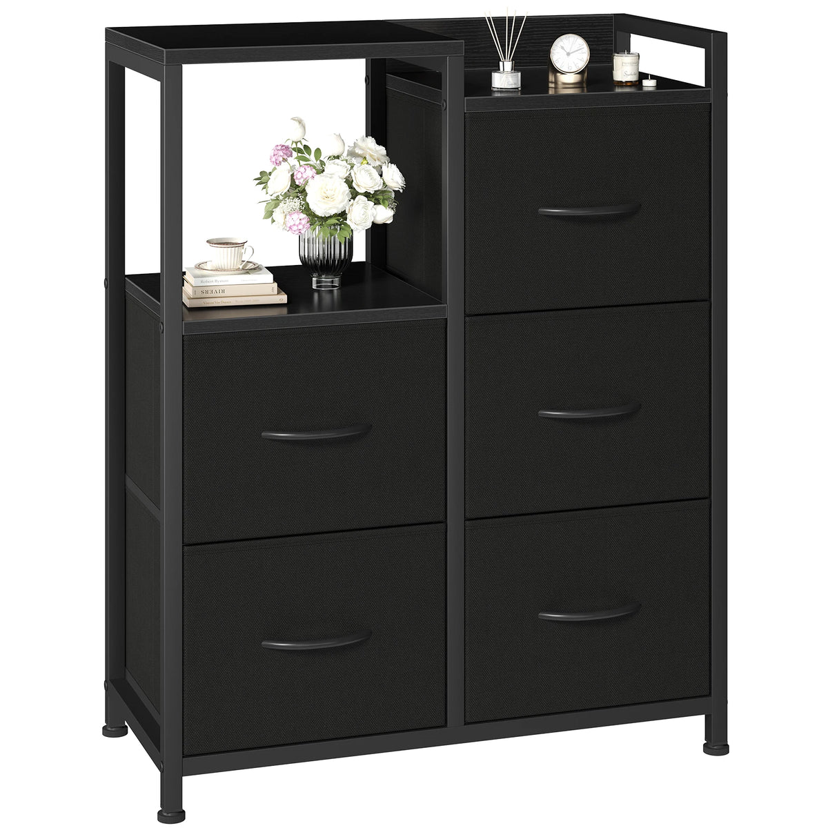 Metal Frame TV Stands for Bedroom Storage Tower