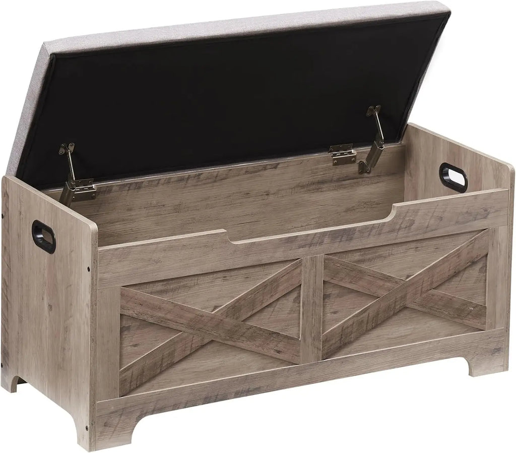 Storage Bench Storage Chest with 2 Safety Hinges