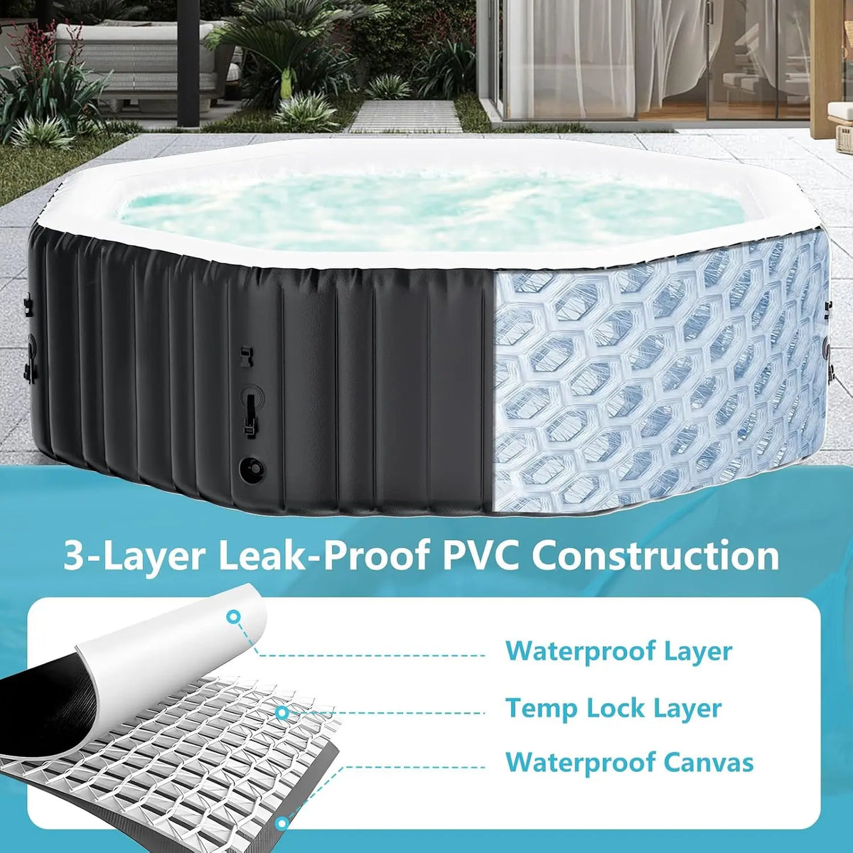 4-6 Person Inflatable Hot Tub Blow Up
