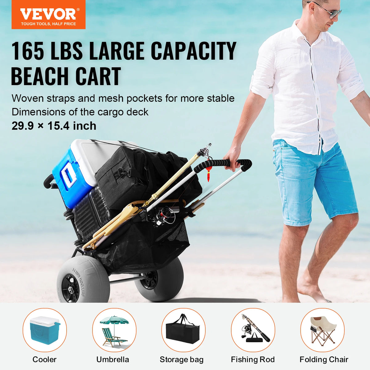 Beach Dolly with Big Wheels for Sand