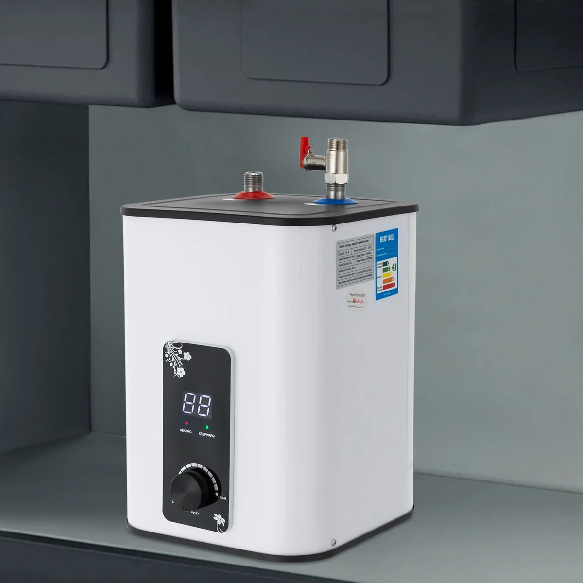 1500W 8L Electric Water Heater Fast Heating IPX4 Safe for Kitchen Bathroom RV SY-8