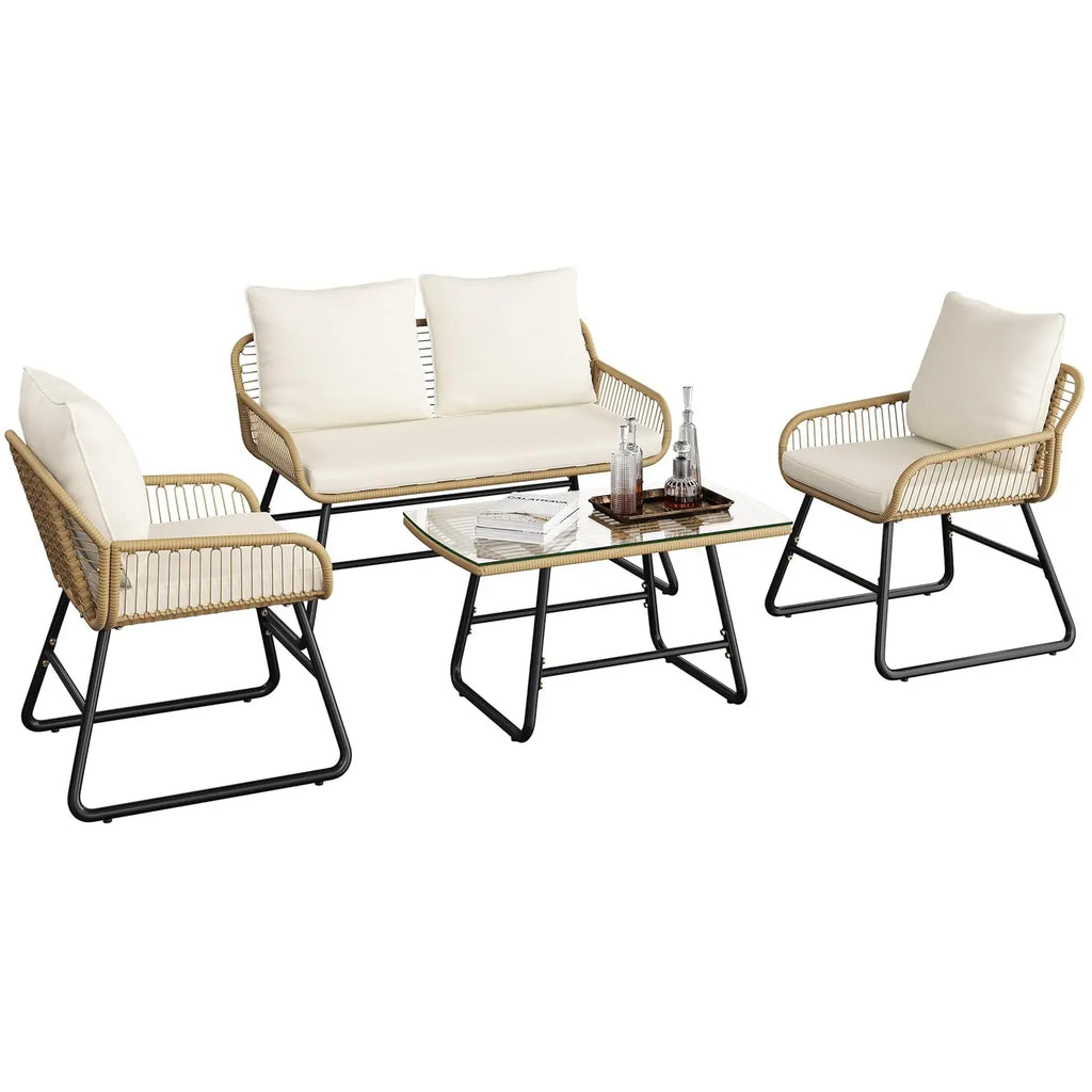4-Piece Wicker Patio Set