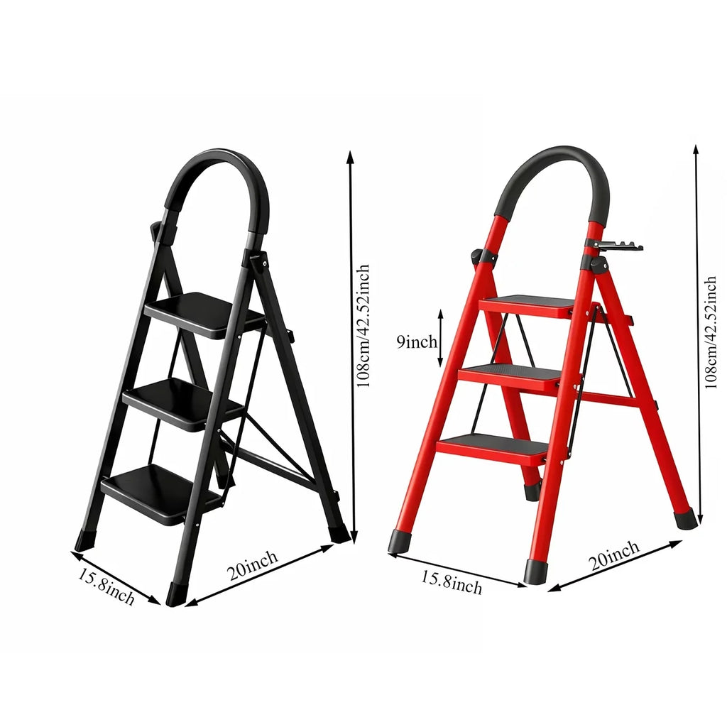1 Heavy-duty 3/4-step portable folding ladder