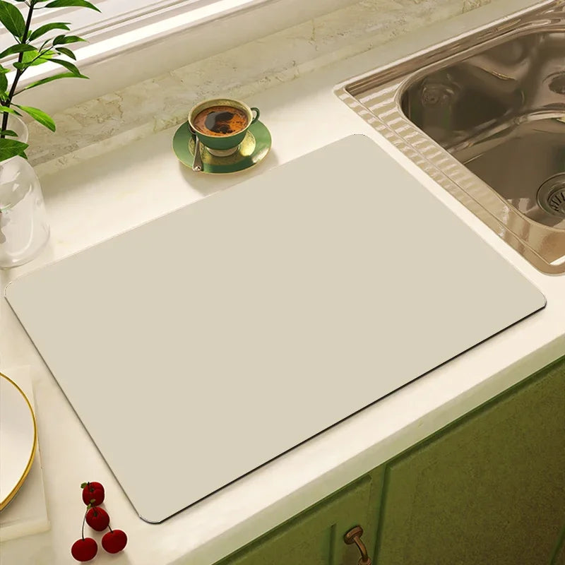 Solid Color Printing Super Absorbent Large Kitchen Absorbent Mat Antiskid Drying Mat Quick Dry Draining Mat Drain Pad Table Mat
