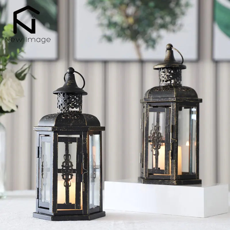 Vintage Nordic Candle Holder Hanging Lantern