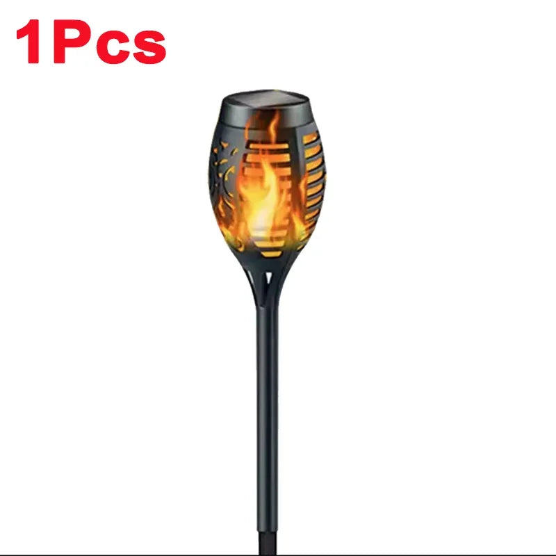 10Pcs Solar Flame Torch Lights Flickering Light Waterproof