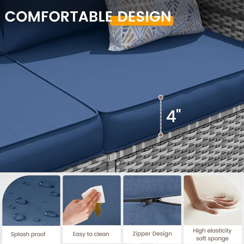 8 PCS Outdoor Sectional Furniture Sets