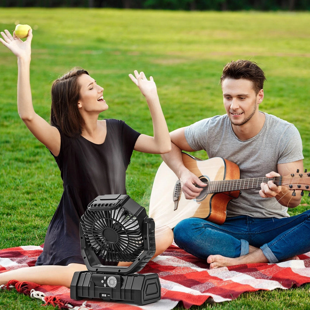 Battery Powered Fan Rechargeable with LED Light