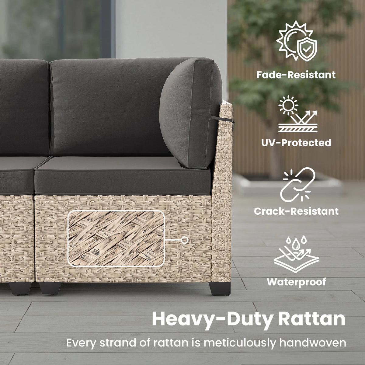 7-Piece Patio Furniture Set, for Garden, Porch, Backyard