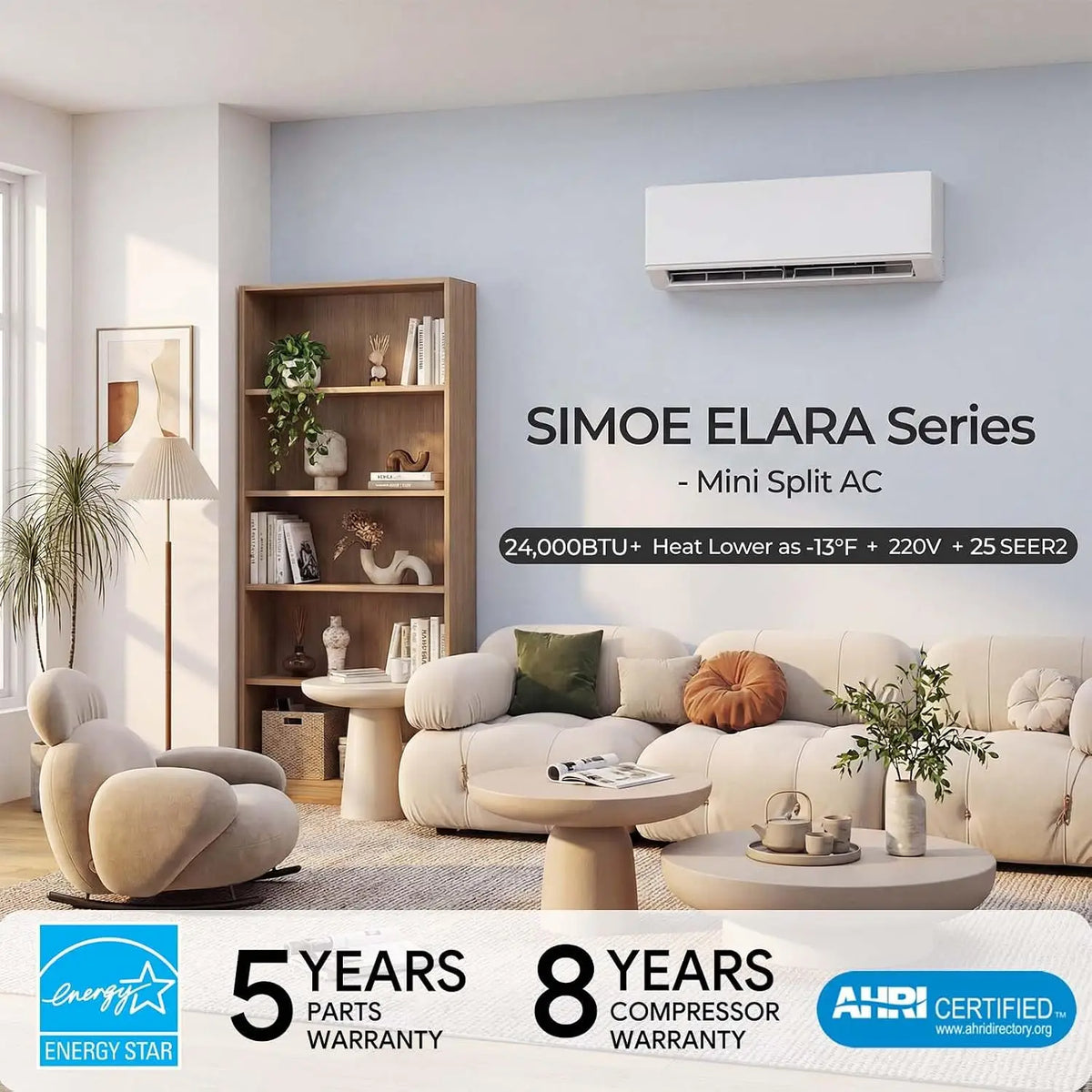 24,000 BTU Wi-Fi Enabled Mini Split Air Conditioner & Heater
