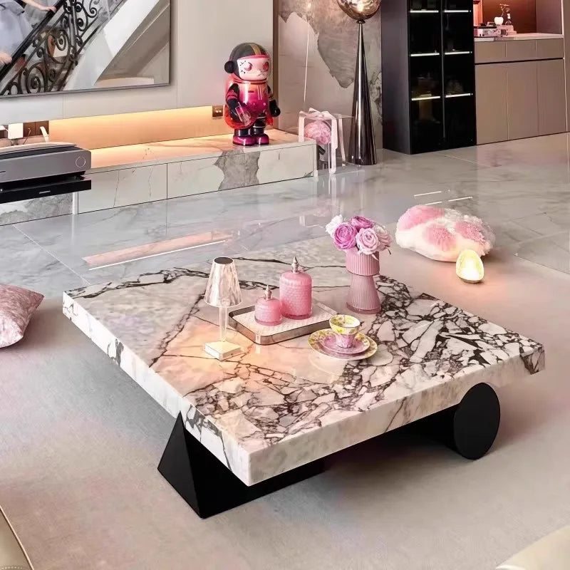 Luxury Italian Calacatta Square Scratch Proof Coffee Table