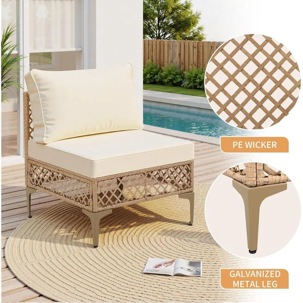 7-Piece Outdoor Wicker Sectional Patio Furniture Set