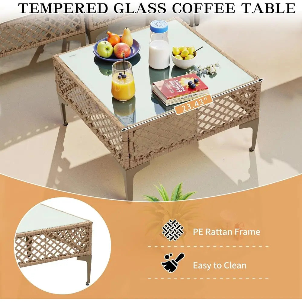 7-Piece Outdoor Wicker Sectional Patio Furniture Set