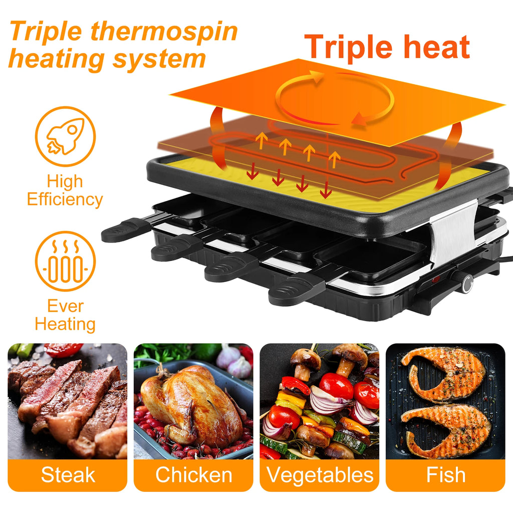 Electric Korean BBQ Grill Indoor Cheese Raclette