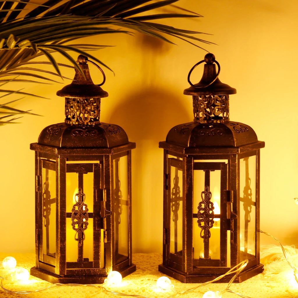 Vintage Nordic Candle Holder Hanging Lantern