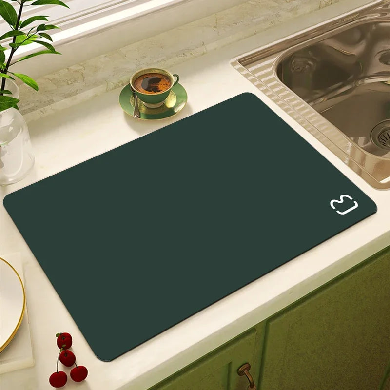 Solid Color Printing Super Absorbent Large Kitchen Absorbent Mat Antiskid Drying Mat Quick Dry Draining Mat Drain Pad Table Mat