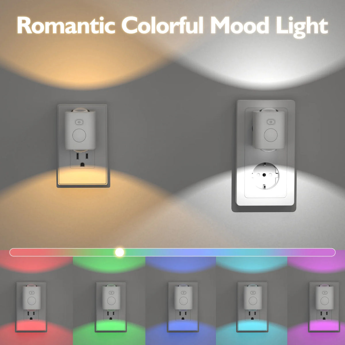 RGB Motion Sensor LED Night Light 7 Color