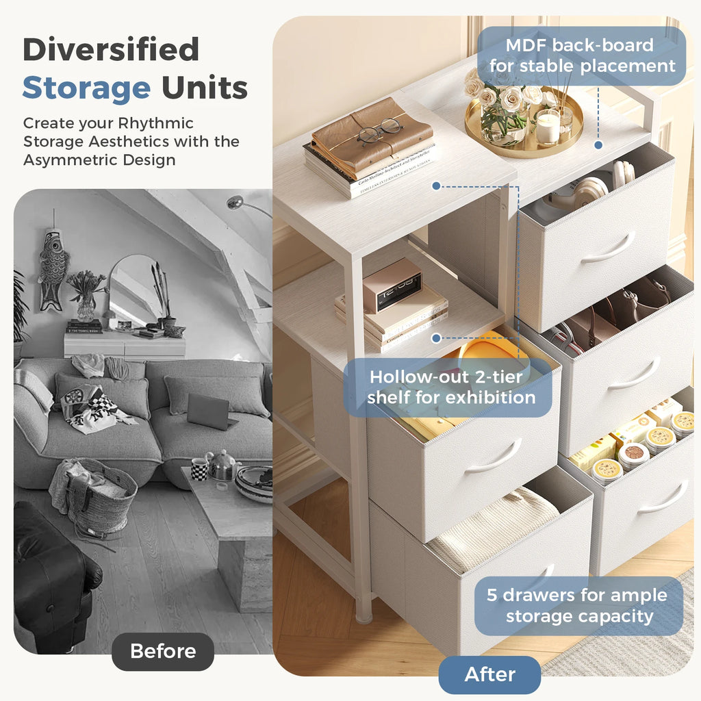 Metal Frame TV Stands for Bedroom Storage Tower