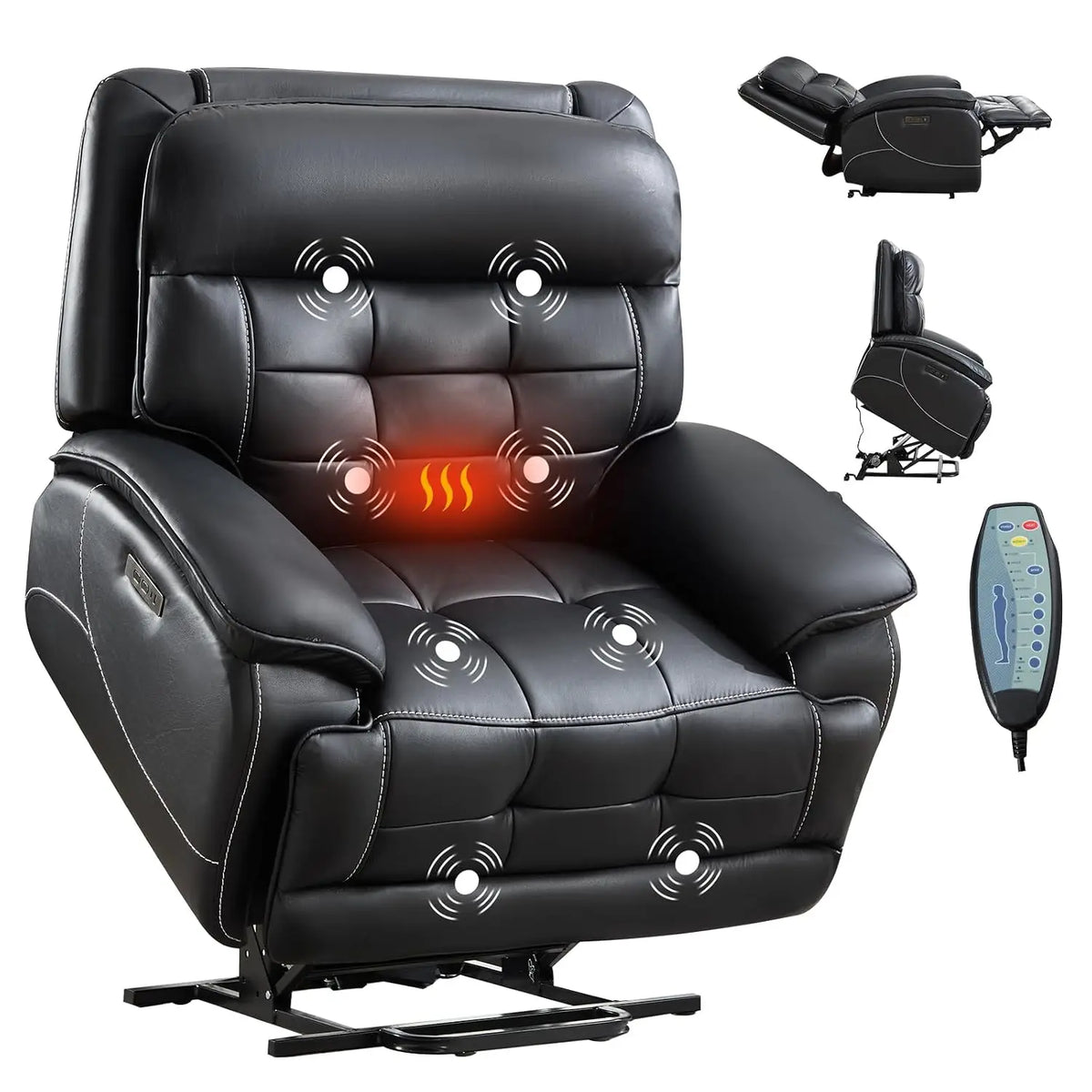 Oversized Dual Motor Power Lift Recliner for Elderly