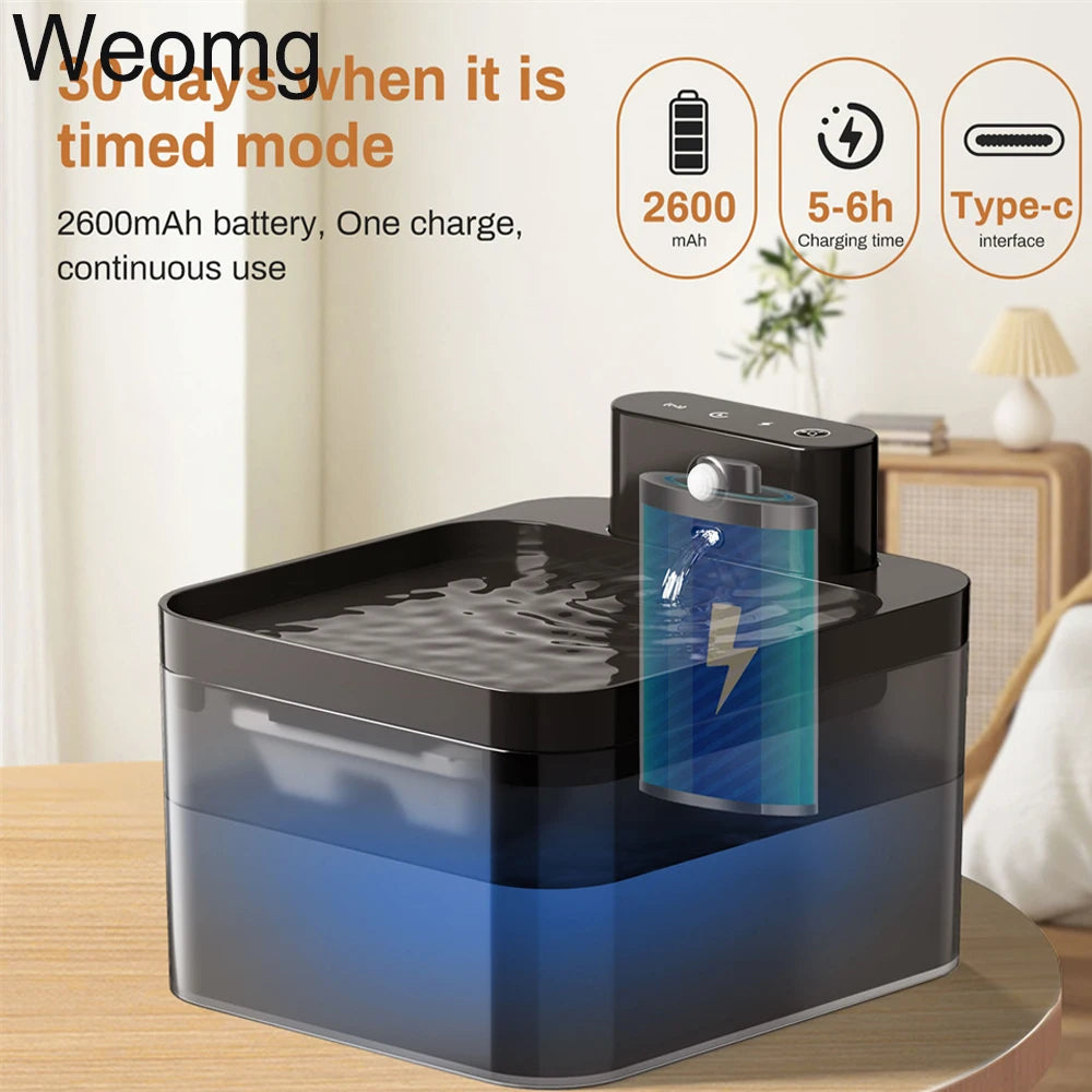 Motion Sensor Dog Cat Water Dispenser Bowl