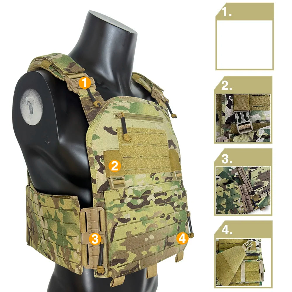 Full Protect  Upgraded Laser Cutting plate carrier  Nylon tactical vest