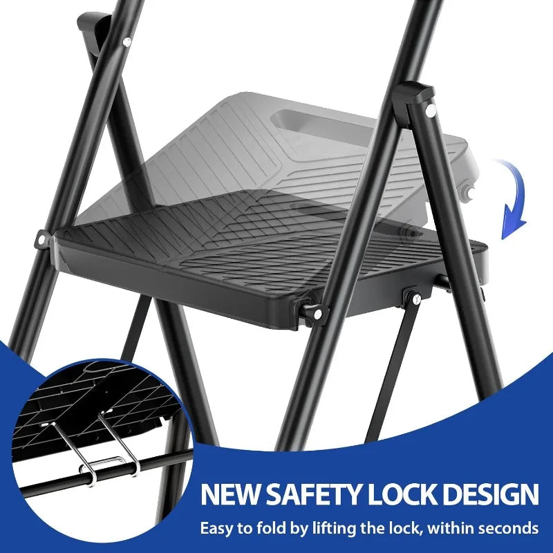 1 Heavy-duty 3/4-step portable folding ladder