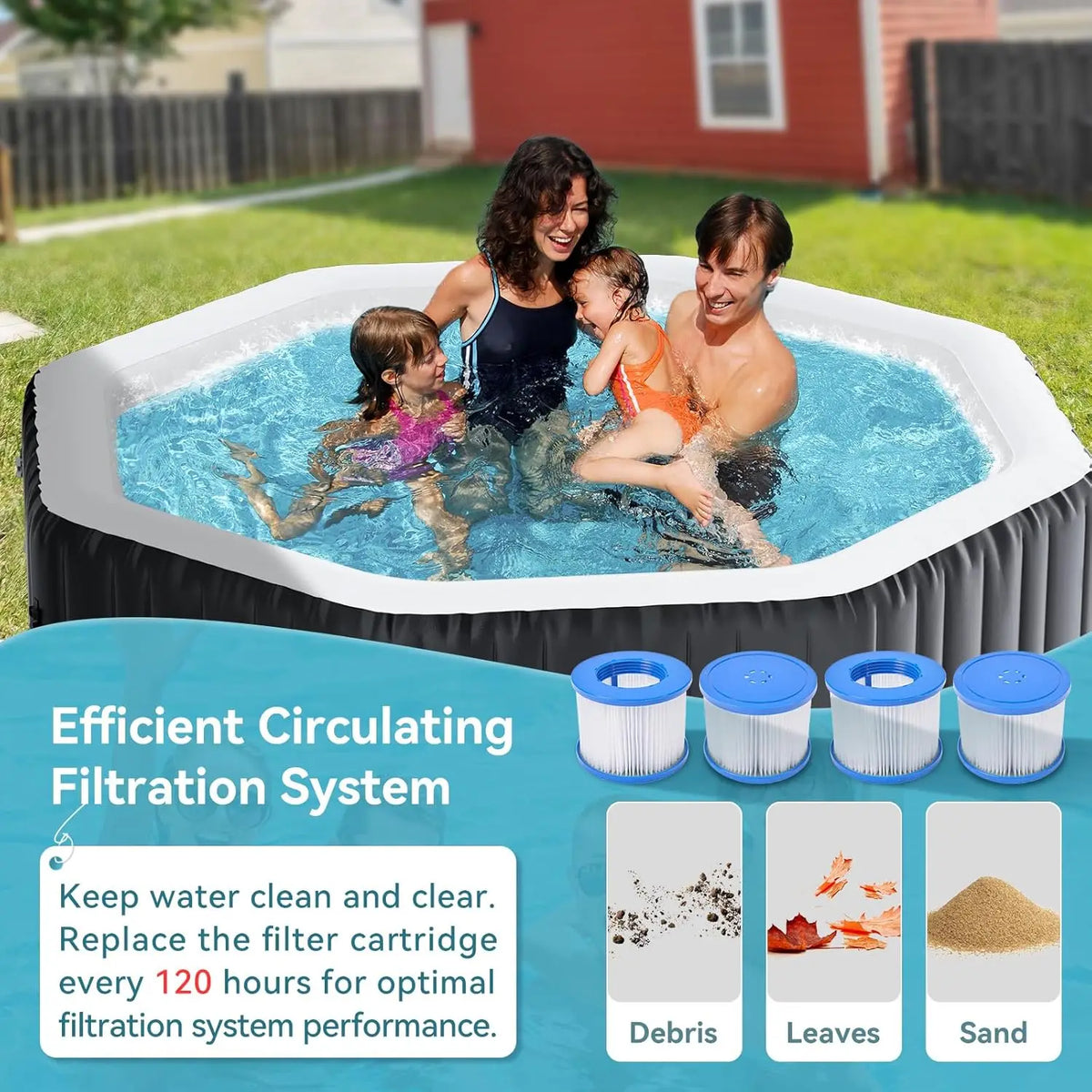 4-6 Person Inflatable Hot Tub Blow Up