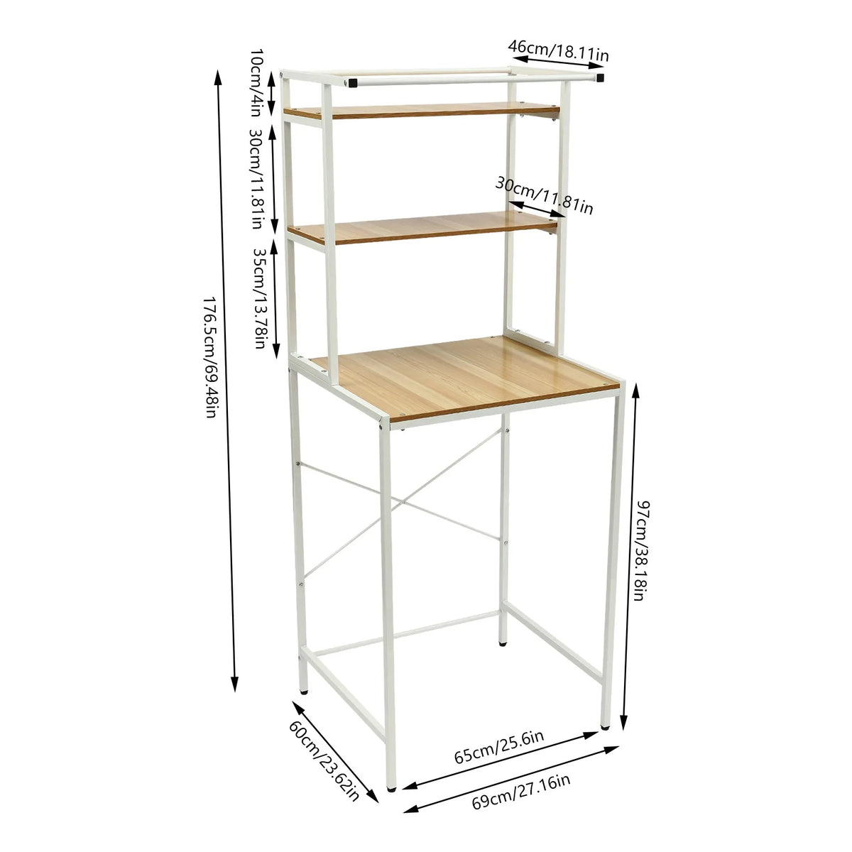 3-Tier Washer and Dryer Storage Shelf Bathroom Space Saving