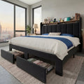 HOOMIC Bed Frame, 2 Storage Drawers with LED Lights