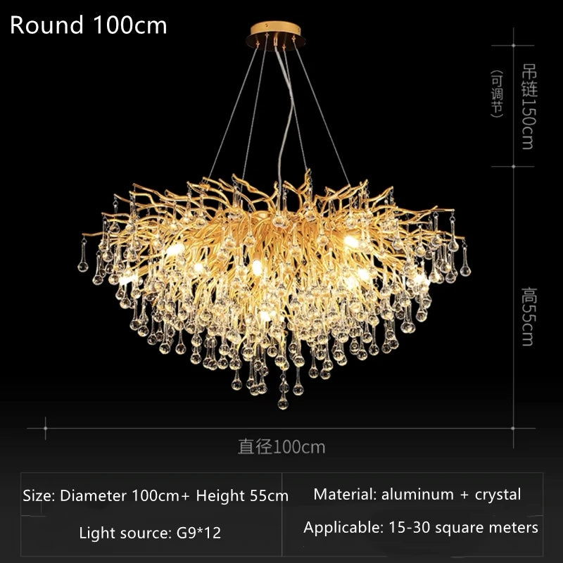 Rectangular Crystal Chandelier For Dining Room