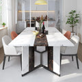 Modern White Rectangular 71 Inch Dining Table for 6 People