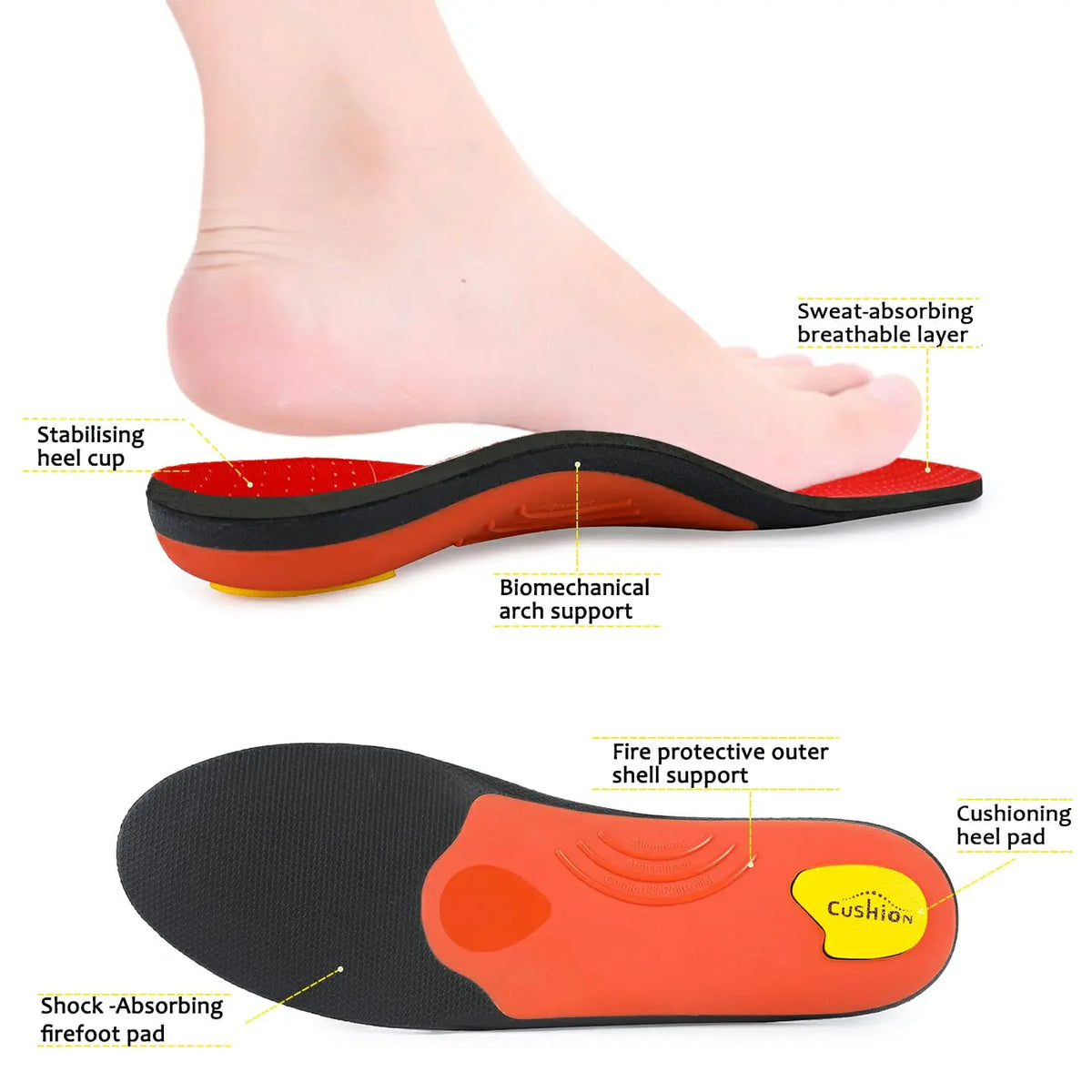 Plantar Fasciitis Orthopedic Sport Insole Men Women Sneaker