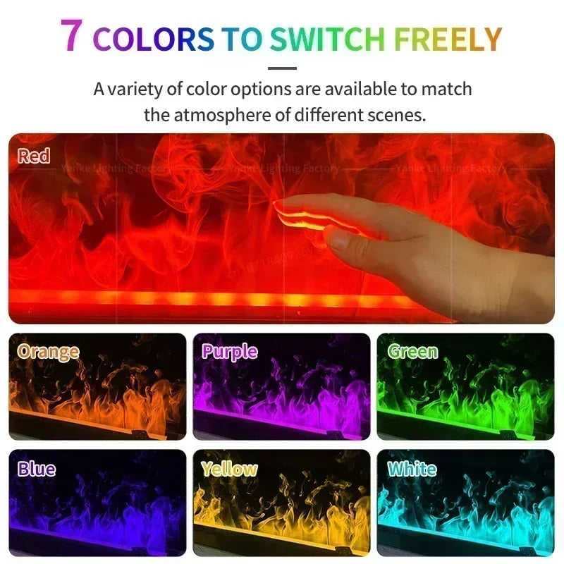 Smart Home 3D Atomized Fireplace with LED Colorful Flame ECO Water Vapor