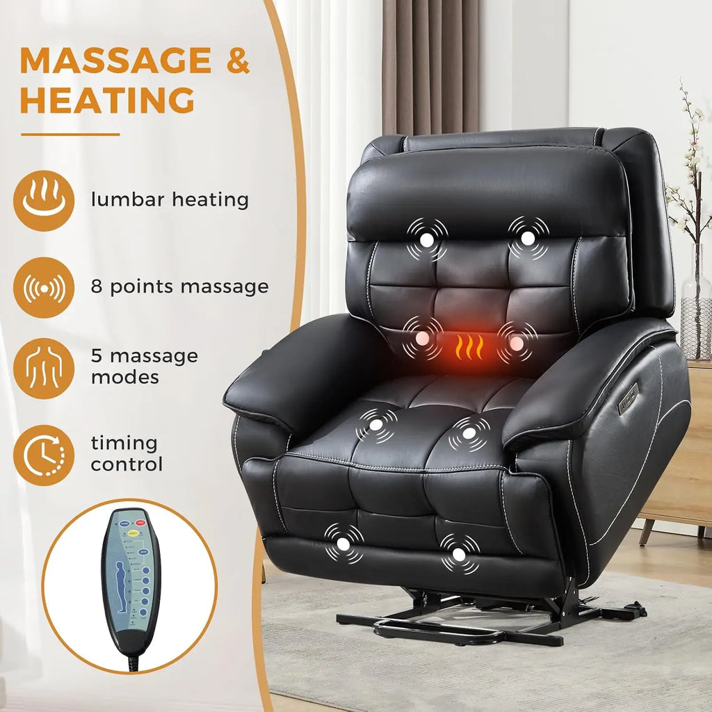 Oversized Dual Motor Power Lift Recliner for Elderly