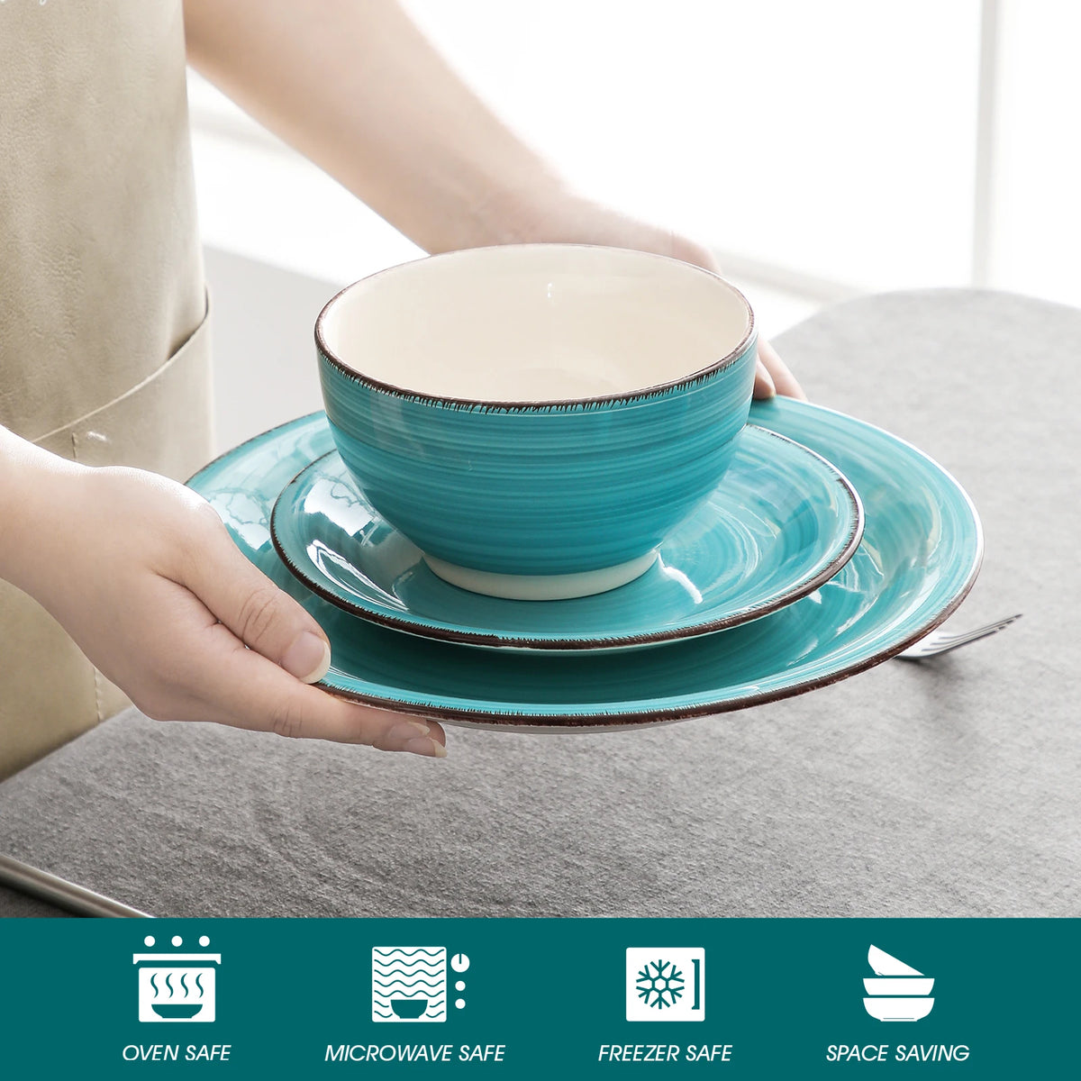 Vancasso Bella 48-Pieces Porcelain Dinnerware Set