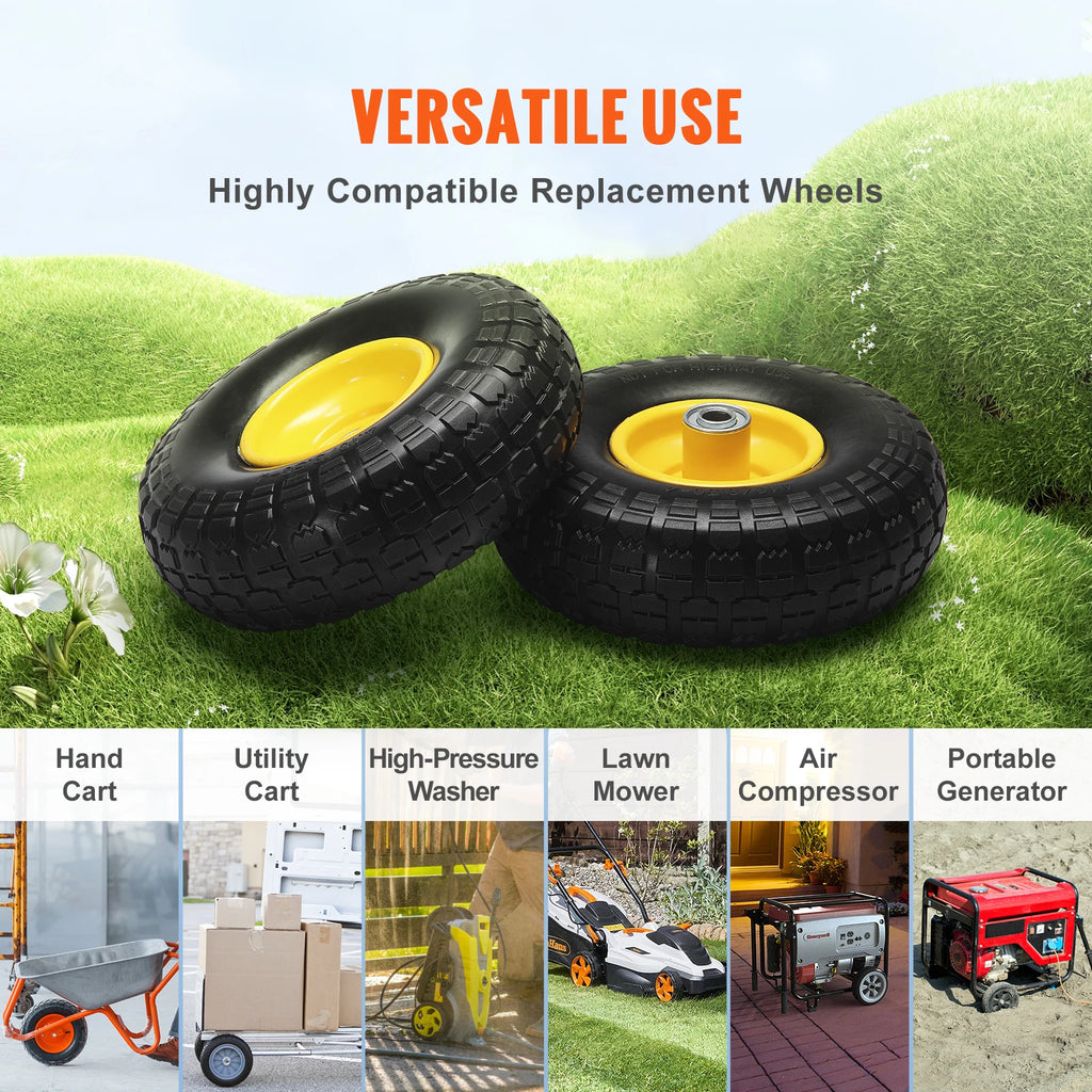 Tire Wheel 10" Flat Free Tubeless Tires