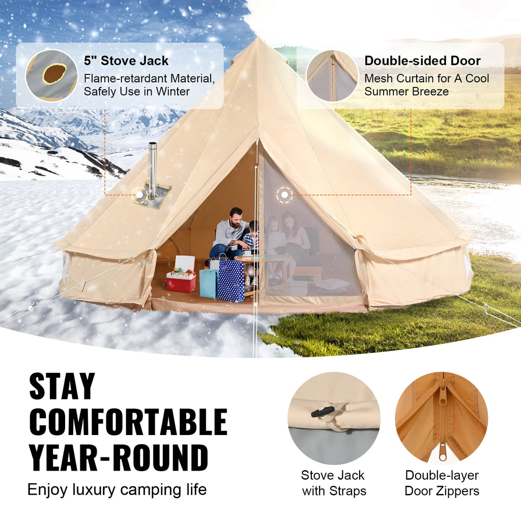 Tent for Camping with Stove Breathable Tent Holds up to 8People