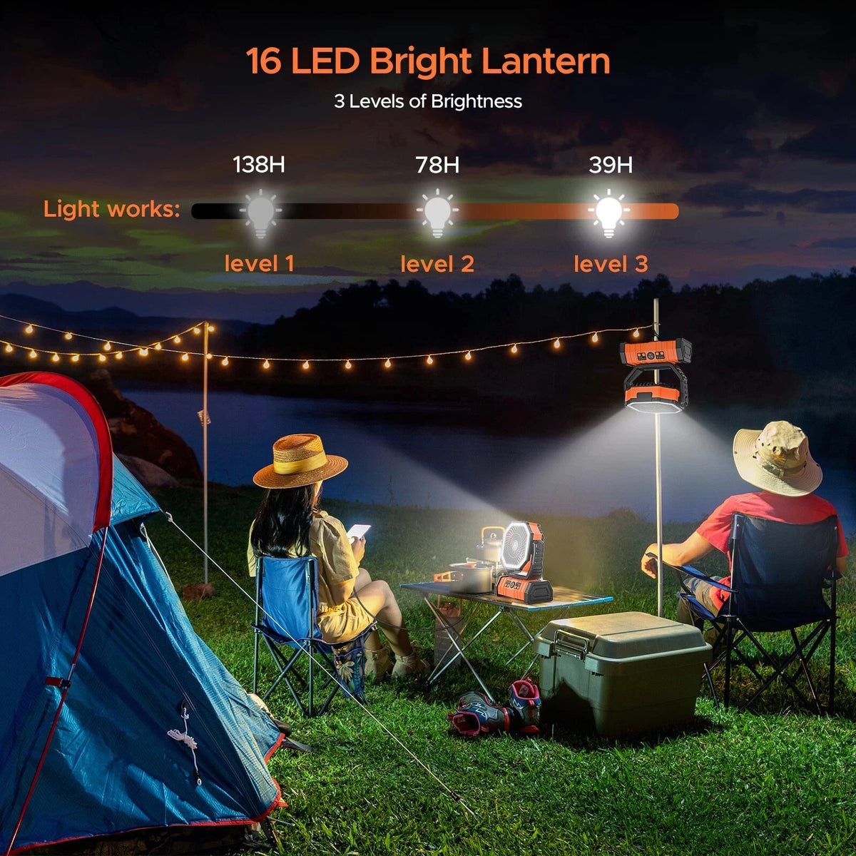 Battery Powered Fan Rechargeable with LED Light