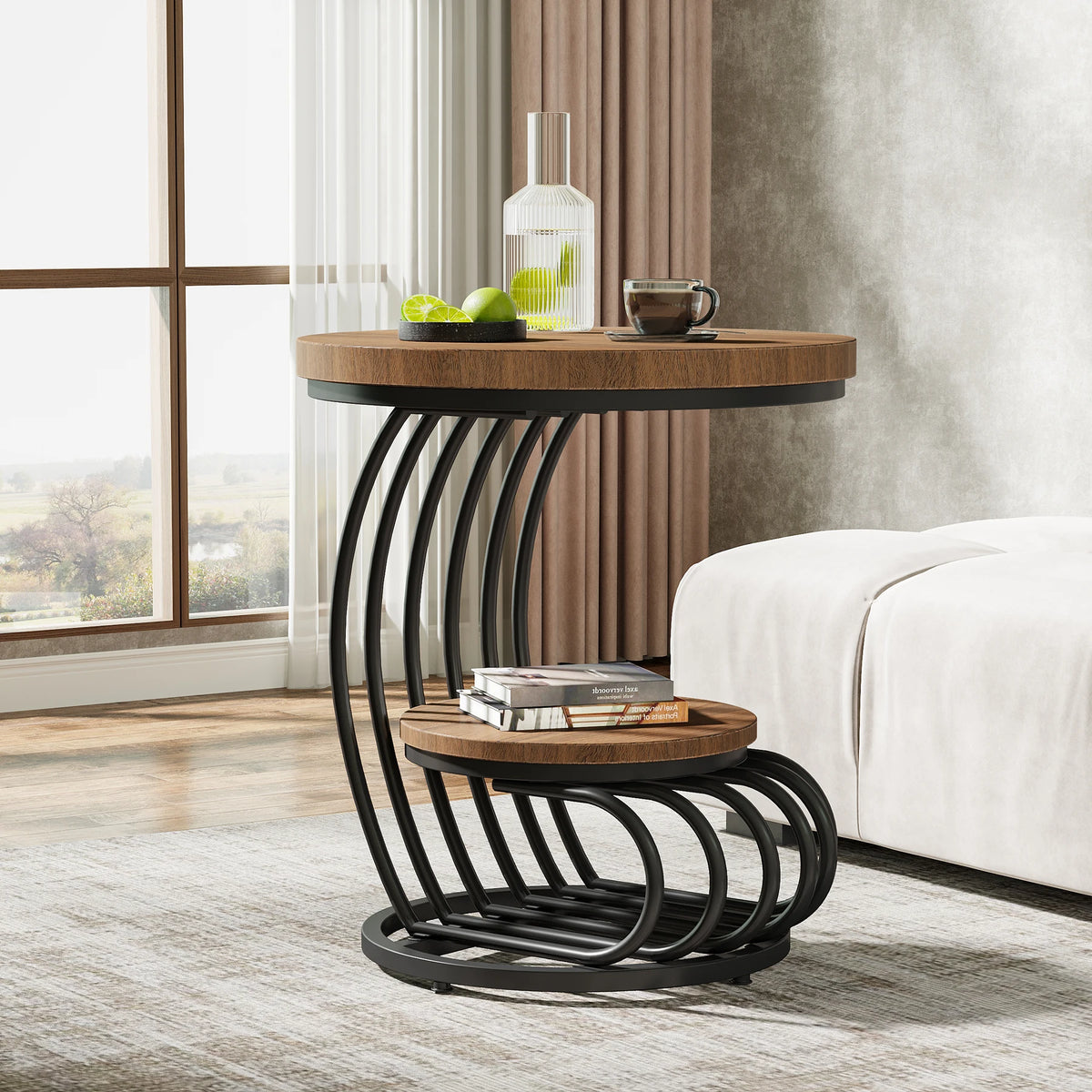 Marble Modern White Gold Bedside Nightstand