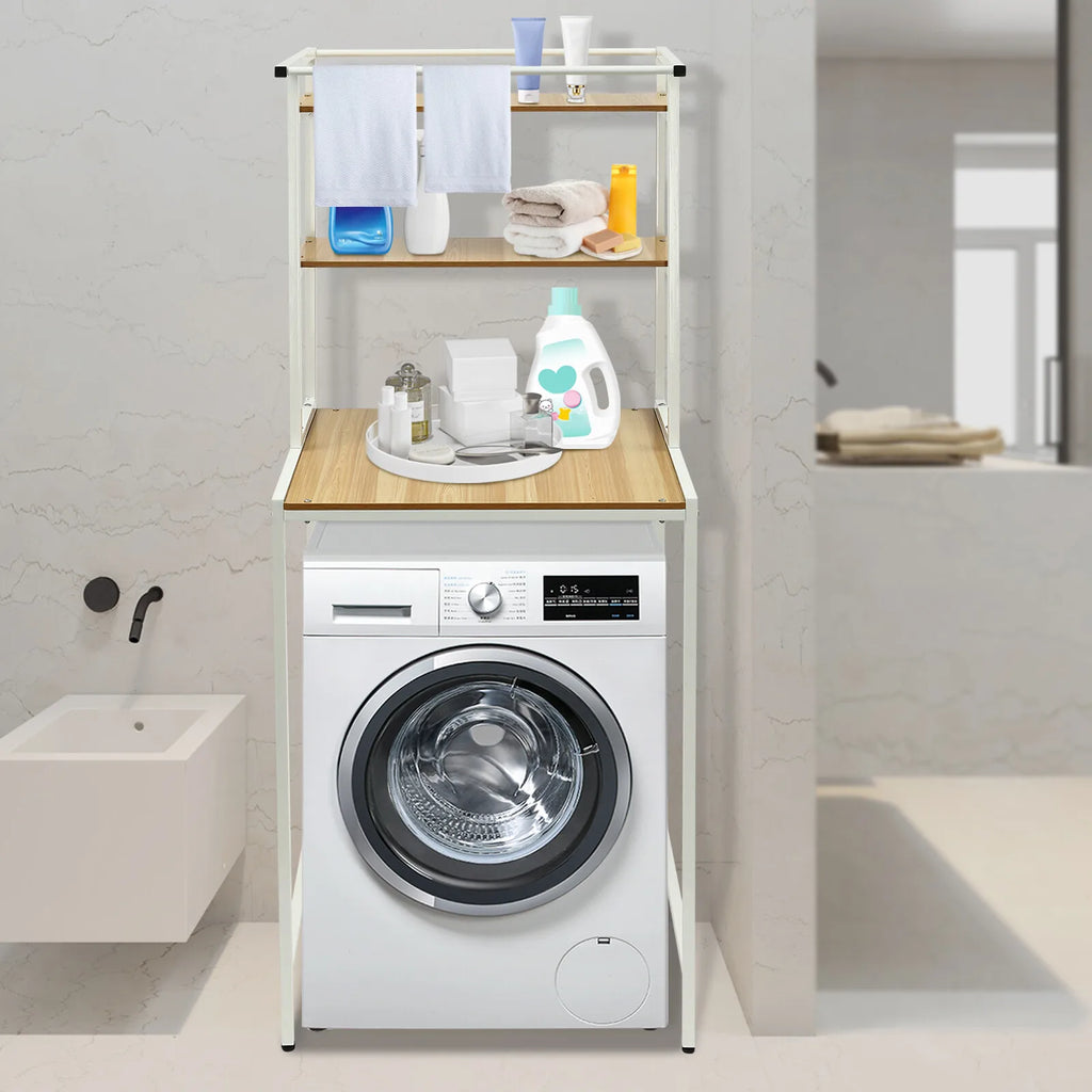 3-Tier Washer and Dryer Storage Shelf Bathroom Space Saving