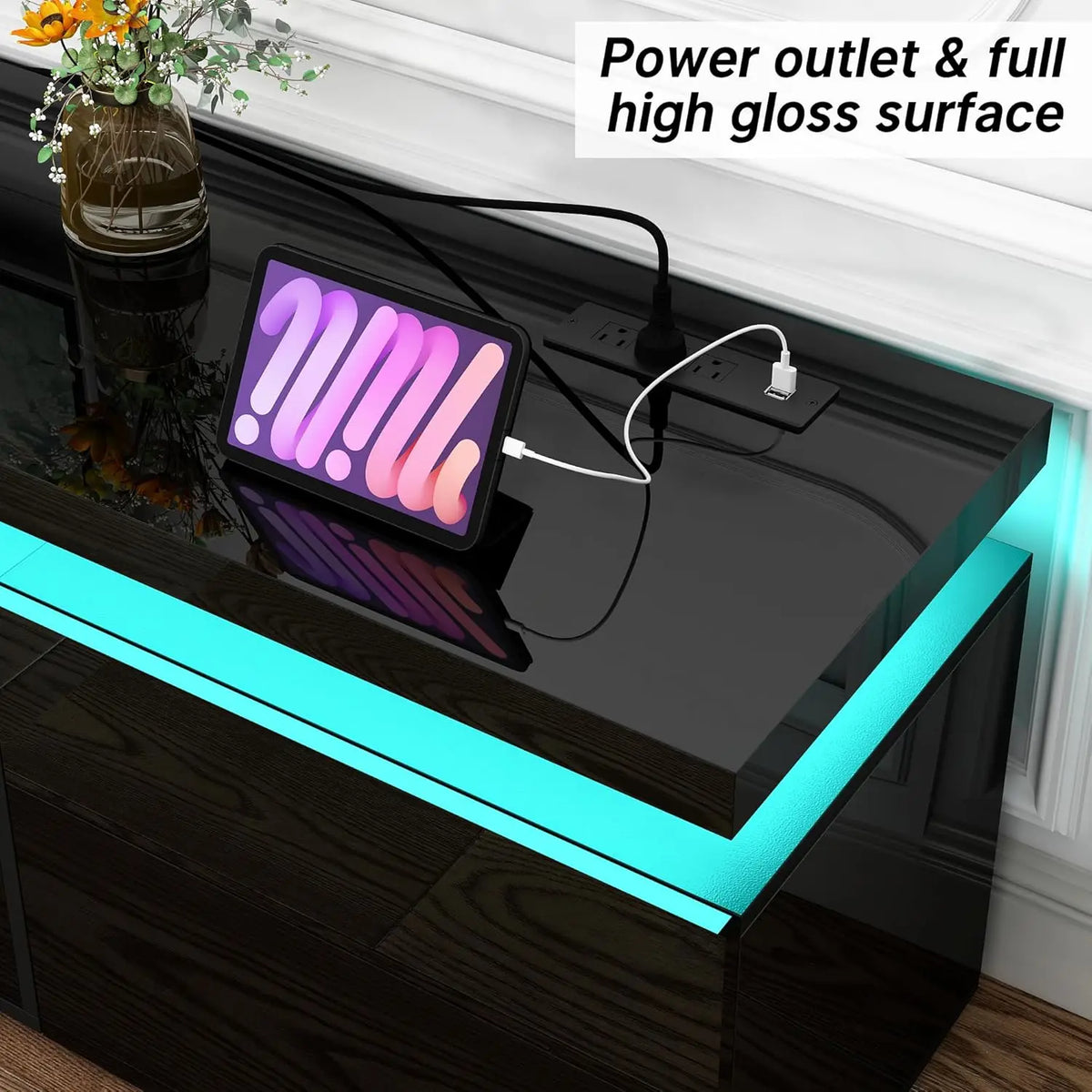 83" LED TV Stand with Electric Fireplace
