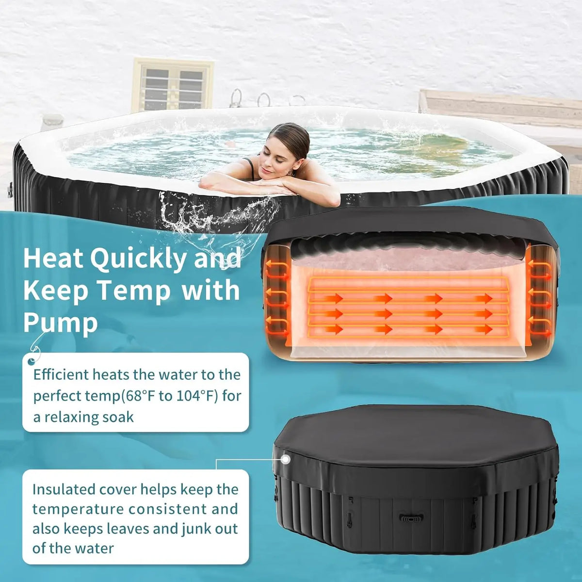 4-6 Person Inflatable Hot Tub Blow Up