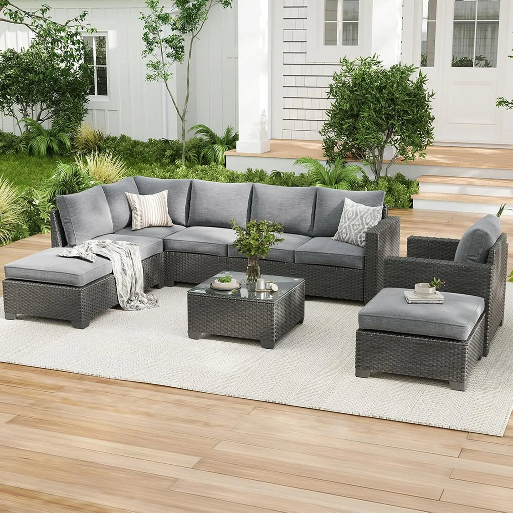 Farini Patio Sectional Sofa Set,

Stain-Resistant Fabric,