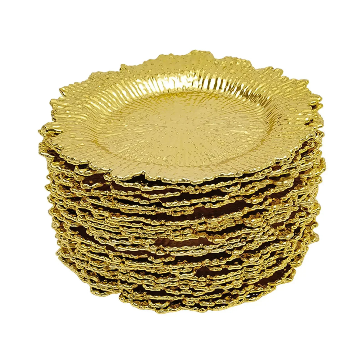 24Pcs Gold Chargers PP Plate Decoration Table Setting