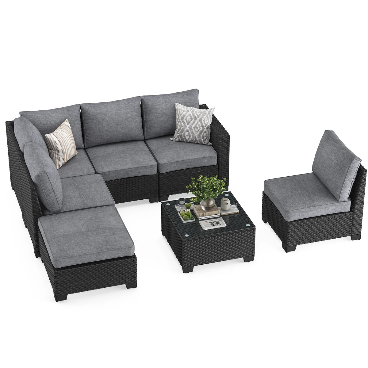 Farini Patio Sectional Sofa Set,

Stain-Resistant Fabric,