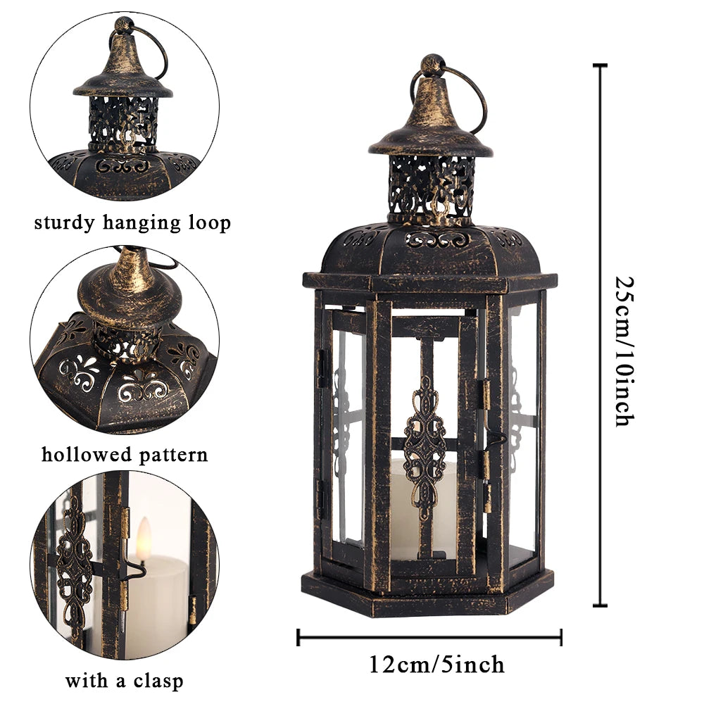 Vintage Nordic Candle Holder Hanging Lantern
