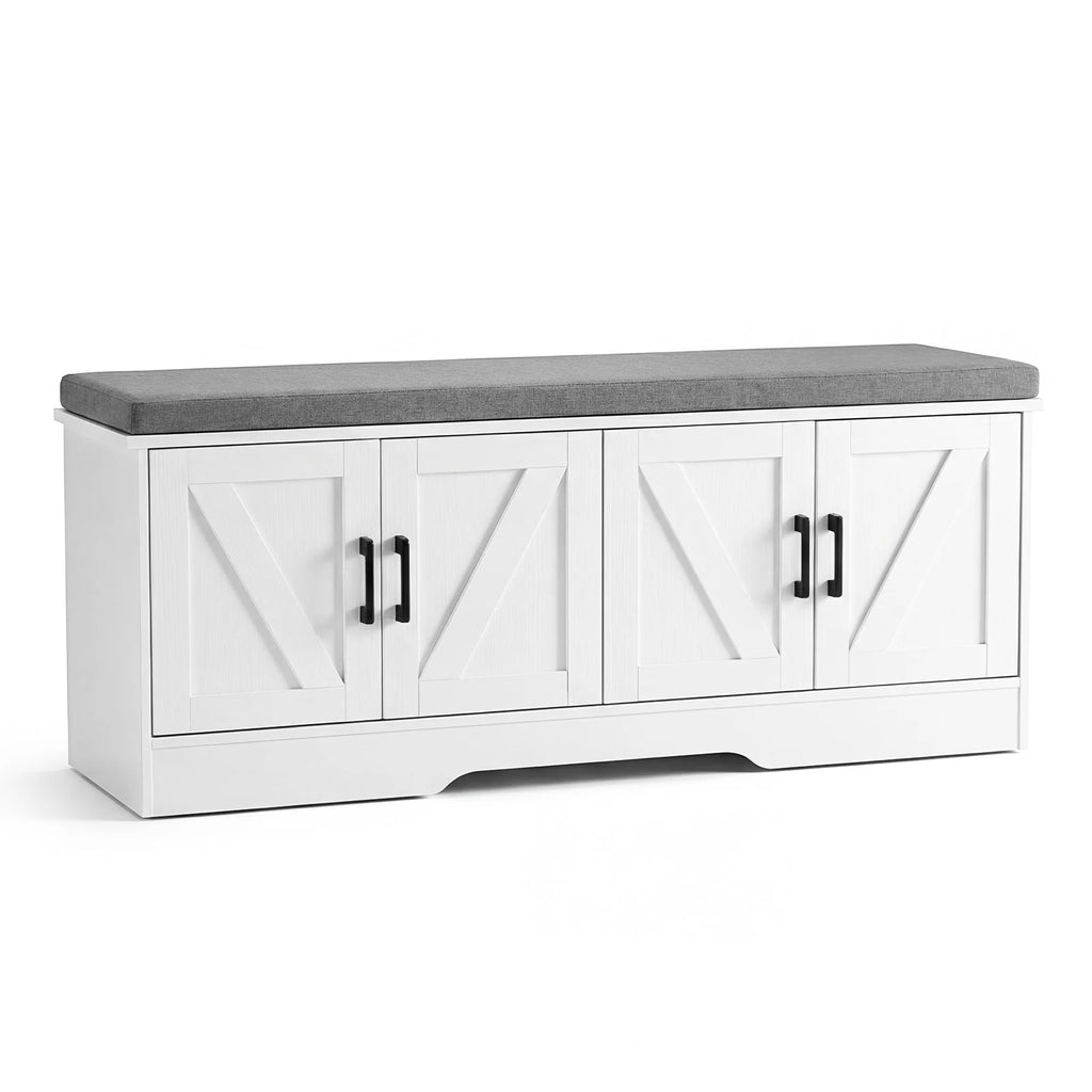 Storage Bench Shoe Organizer Cabinet with Padded Seat Cushion