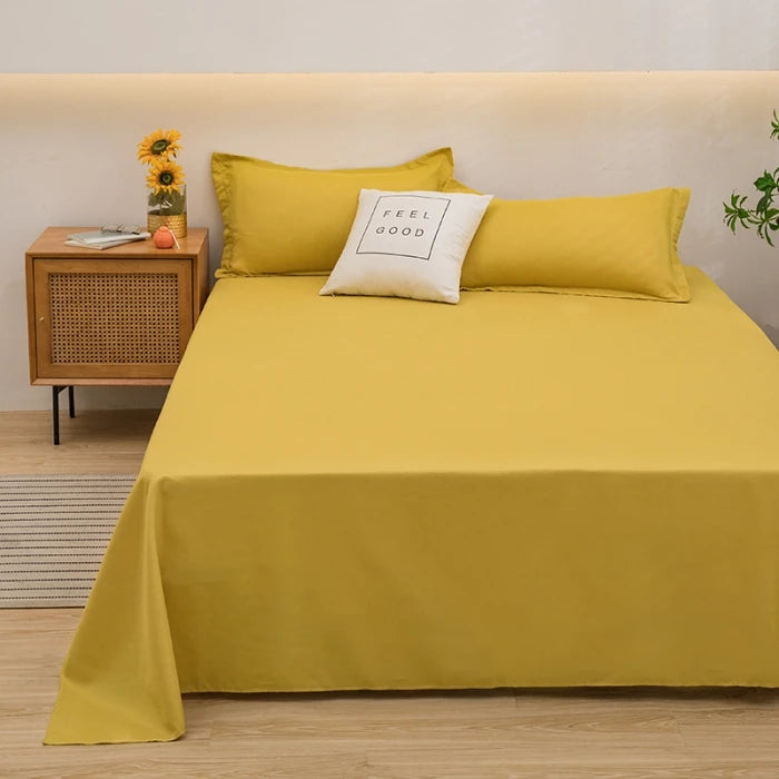 Single/Queen/King Flat Bedsheets Soft Home Bed Linen