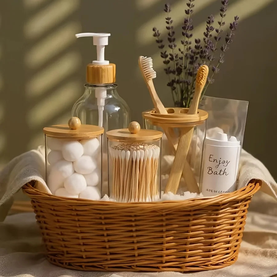 Boho Bathroom Accessories Sets Complete Bathroom Canister Accessory