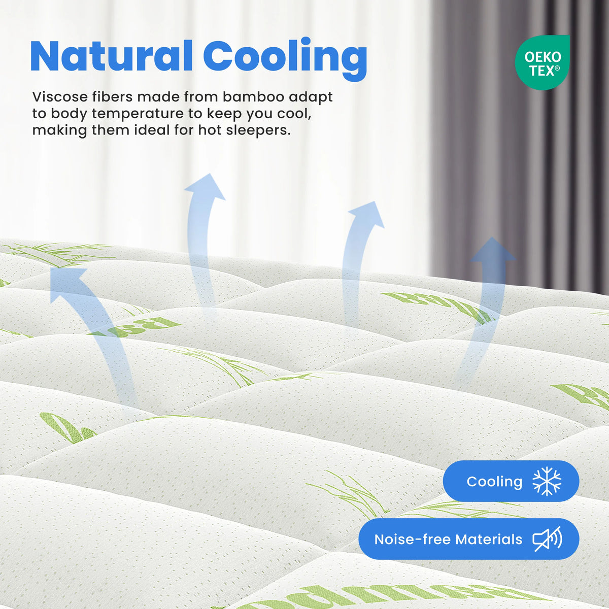 400g Bamboo Viscose Mattress Topper Ultra Soft Pillow